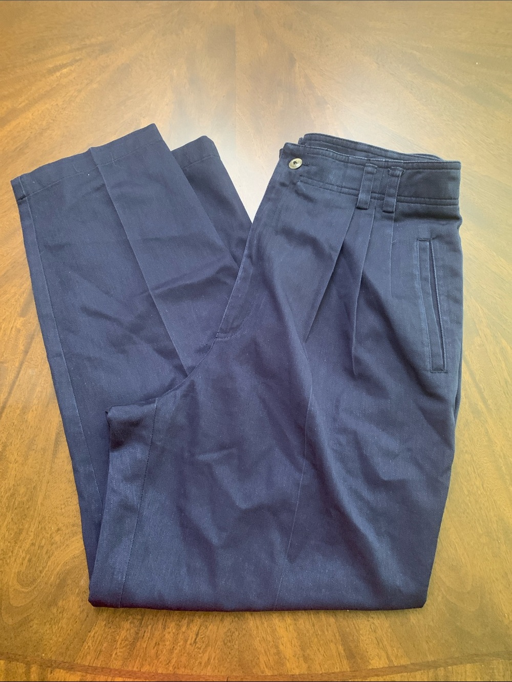 Men's Classic Pleated Dress Pants - Navy